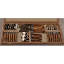 Ménagère Laguiole bois d'olivier 24 pièces Ménagère Laguiole bois d'olivier 24 pièces