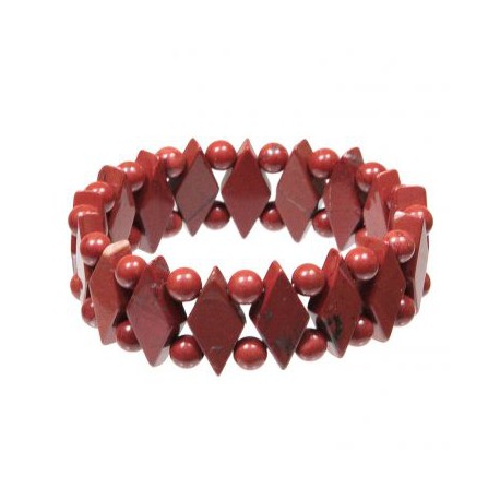 Bracelet losanges en jaspe rouge