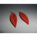 Boucles plumes en jaspe rouge